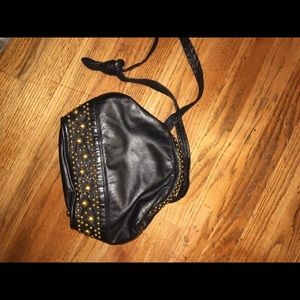 VINTAGE leather and gold crossbody